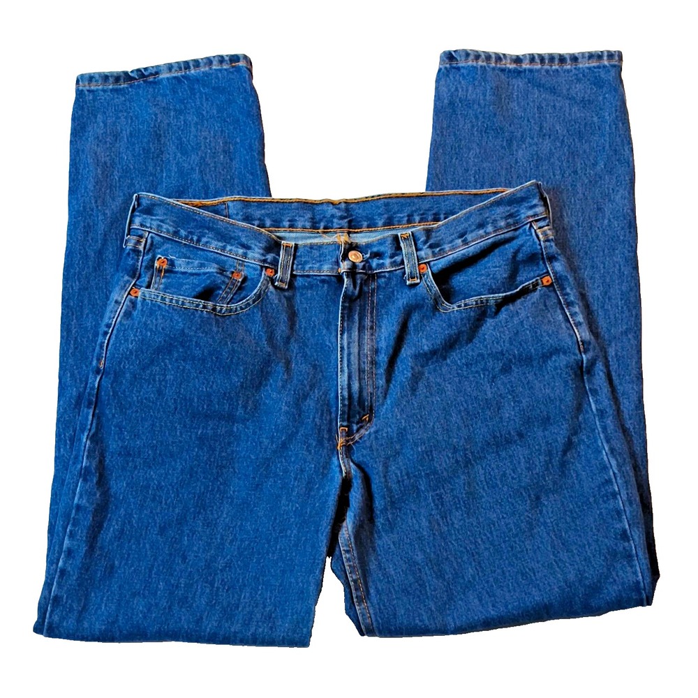 Levis Mens 550 Relaxed Straight Blue Jeans 36x32